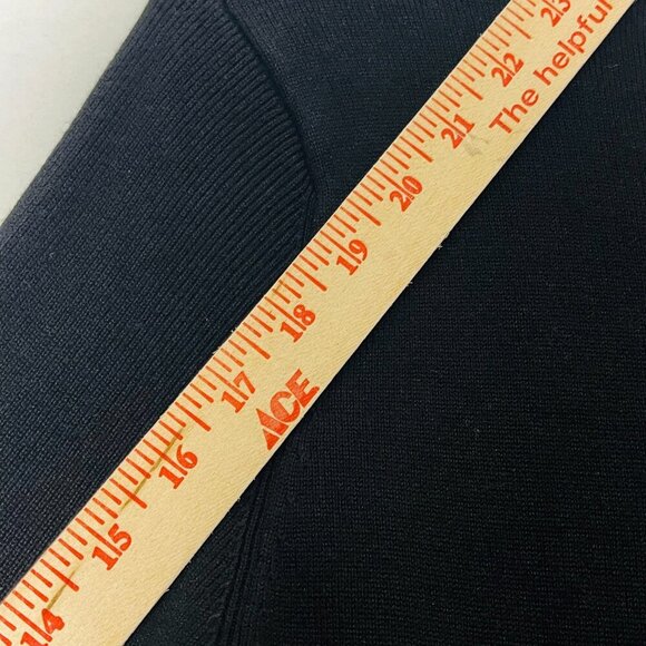 Vince Camuto Knit Dress Women Medium Black Ruffle Sleeve Trim A-Line Career - Picture 8 of 12